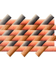 MIRAGE Tæppe i ferskenfarvede, brune og grå nuancer - med tredimensionel optisk illusion af flettede bånd i et skulpturelt og asymmetrisk design.