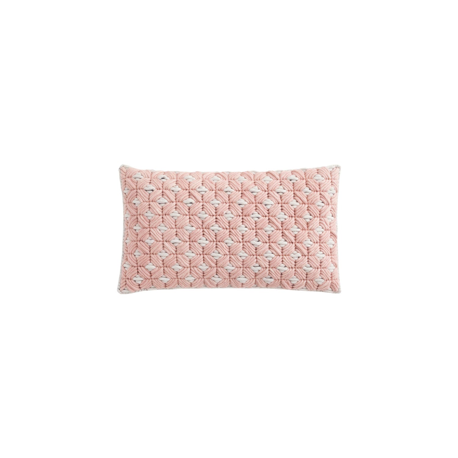 Rose pude med gråt kantbånd – 60x35 cm